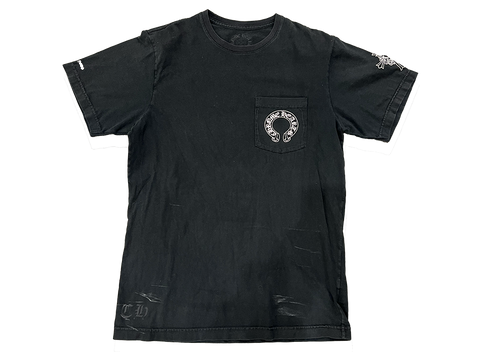Chrome Hearts Horseshoe Pocket Multi Logo Vintage T-shirt Black (Pre-Owned)