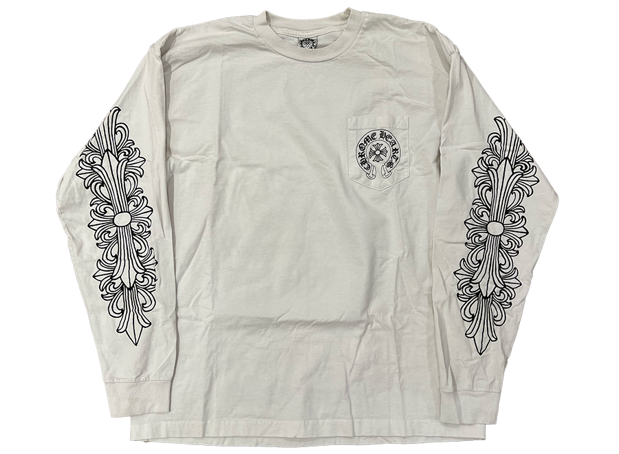 Chrome Hearts Horseshoe Floral New York L/S T-shirt White Vintage