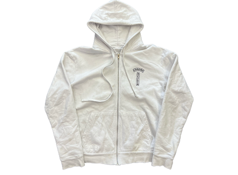Chrome Hearts T-Bar F*ck You Zip Up Hoodie White (Missing Zipper) (Pre-Owned)
