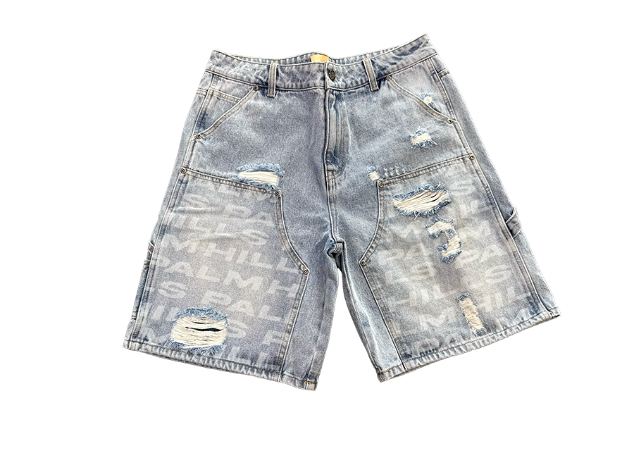Palm Hills Jacquard Double Knee Denim Short