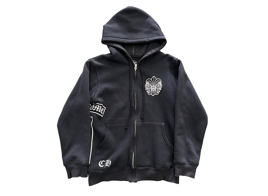 Chrome Hearts Fleur T Bar Vintage Thermal Lined Zip Up Hoodie (Pre-Owned)