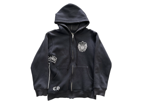 Chrome Hearts Fleur T Bar Vintage Thermal Lined Zip Up Hoodie (Pre-Owned)