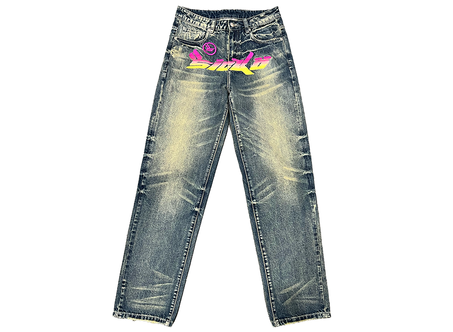 Sicko Born From Pain Jeans Pink/Yellow