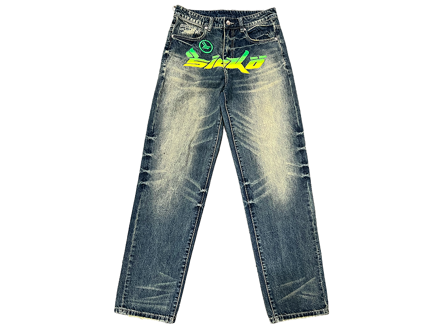 Sicko Born From Pain Jeans Green/Yellow