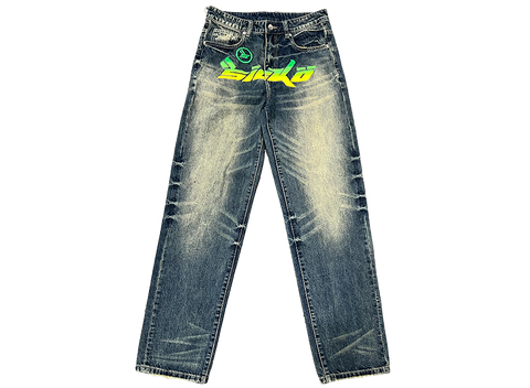 Sicko Born From Pain Jeans Green/Yellow