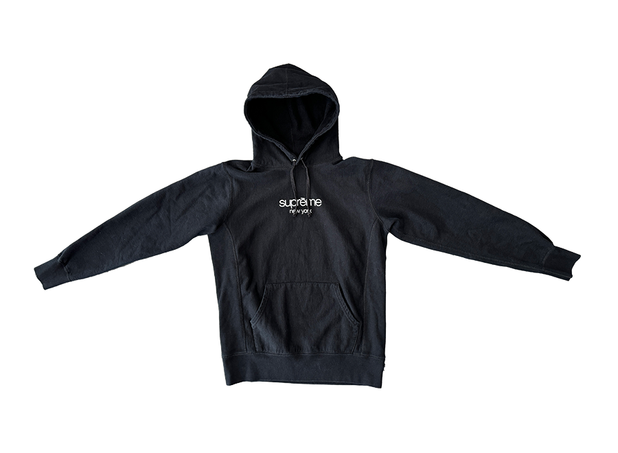Supreme Classic Logo Hooded Sweatshirt Black