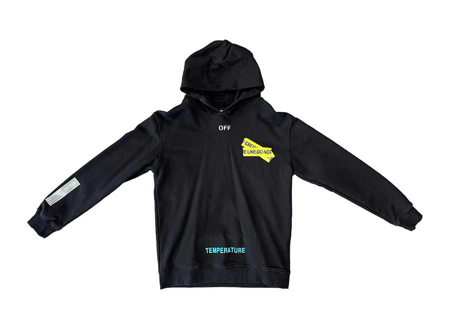 Off-White Caution Hoodie Black (Pre-Owned)