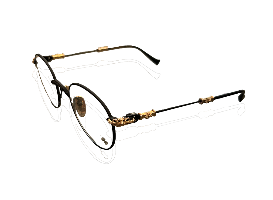 Chrome Hearts Bubba-A Glasses Black/Gold