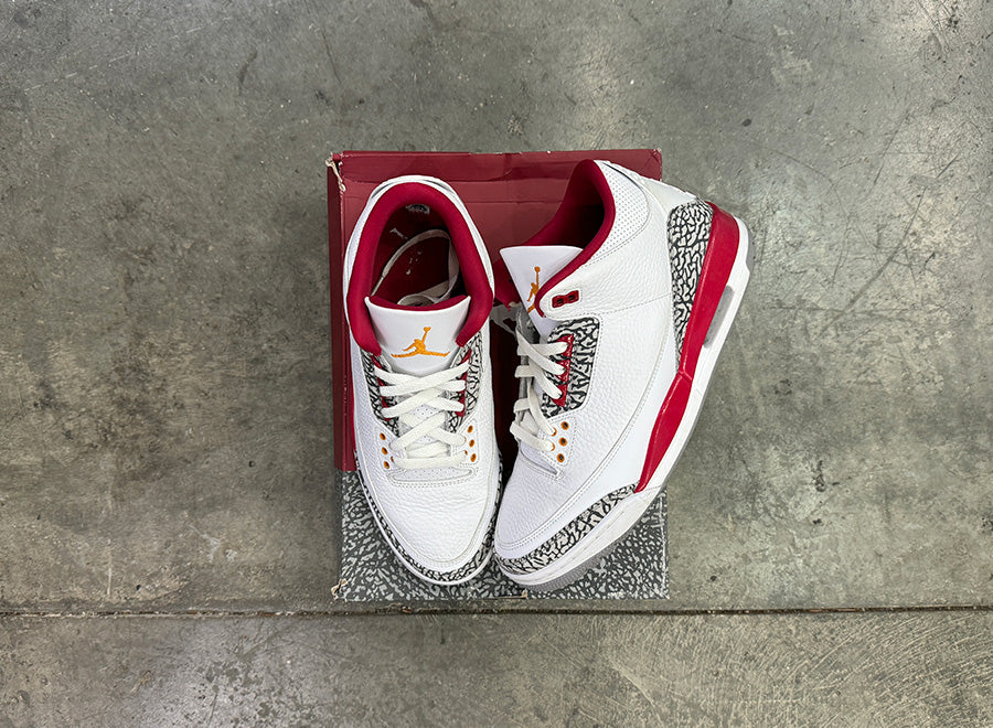 Jordan 3 Retro Cardinal Red Size 11.5 (USED) - 3 Year Anniversary