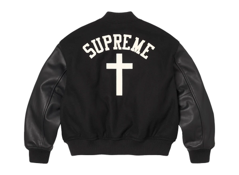 Supreme Cross Varsity Jacket Black (Pre-Owned)