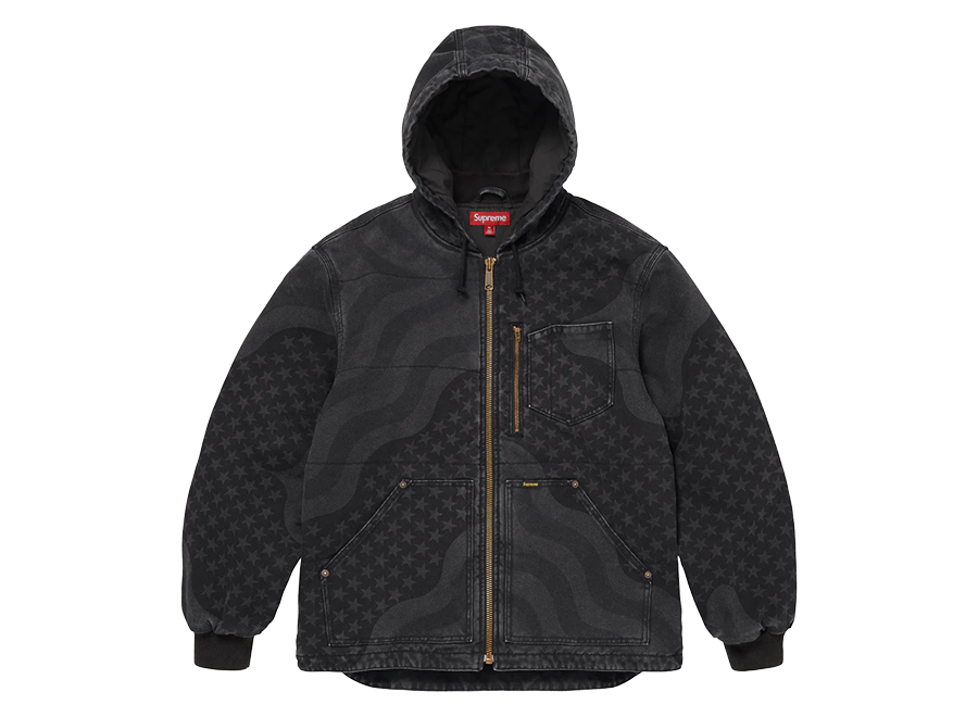 Supreme Flag Quilted Hooded Work Jacket