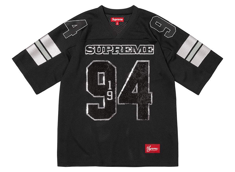 Supreme Sequin Football Jersey Black