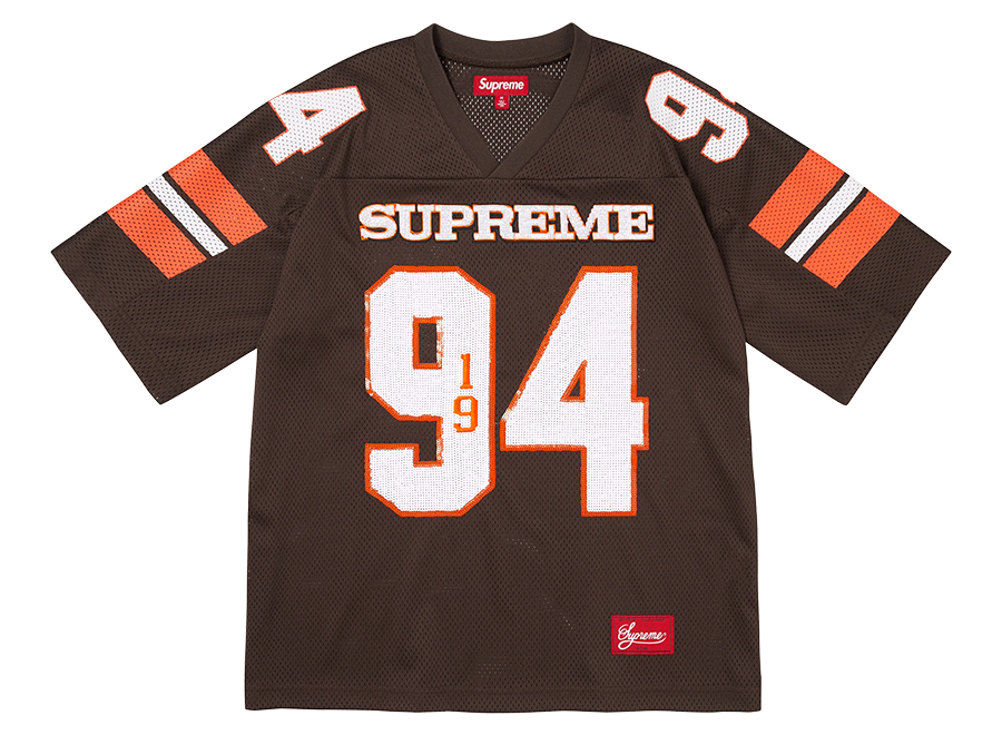 Supreme Sequin Football Jersey Brown