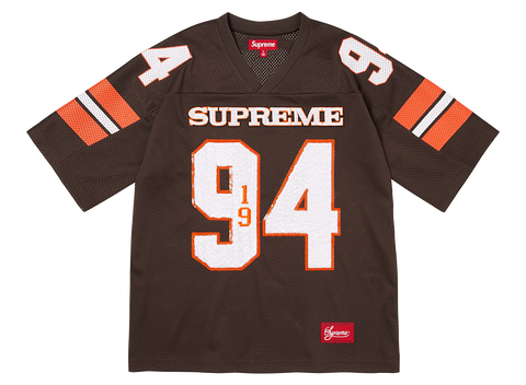 Supreme Sequin Football Jersey Brown