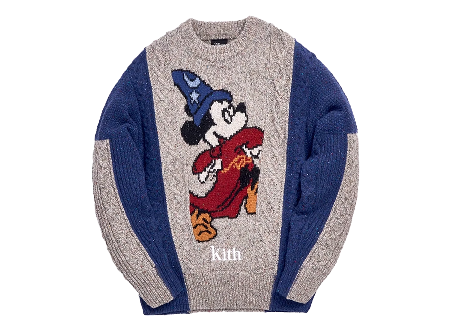 Kith x Disney 40s Ryan Cable Knit Sweater Navy (Pre-Owned)