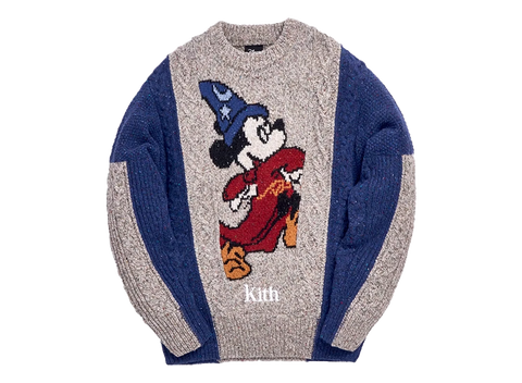 Kith x Disney 40s Ryan Cable Knit Sweater Navy (Pre-Owned)