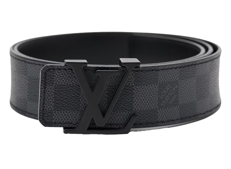 Louis Vuitton Belt Initiales Damier Graphite Black/Grey (Pre-Owned)