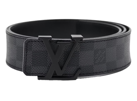 Louis Vuitton Belt Initiales Damier Graphite Black/Grey (Pre-Owned)