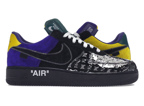 Louis Vuitton Nike Air Force 1 Low By Virgil Abloh Black Metallic Silver (Pre-Owned)