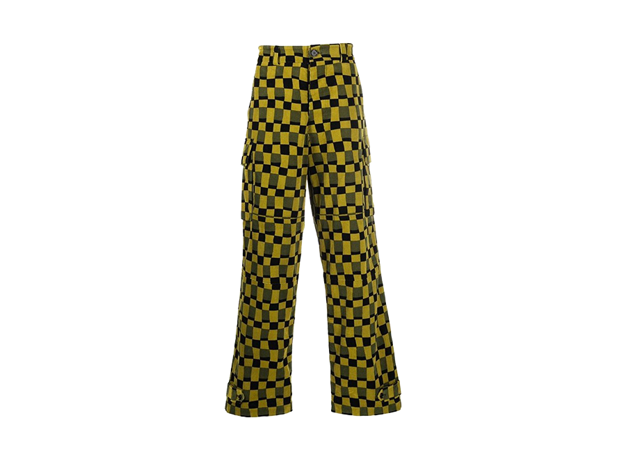 Marni Corduroy Checkered Pants Green