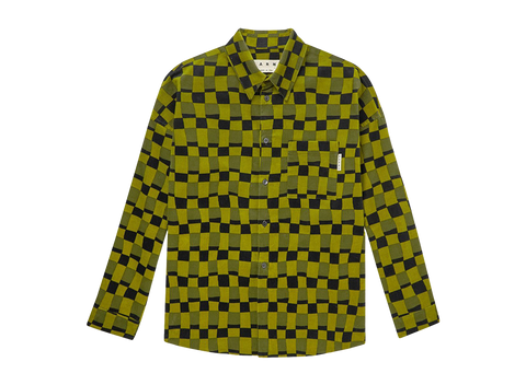 Marni Corduroy Checkered Shirt Green