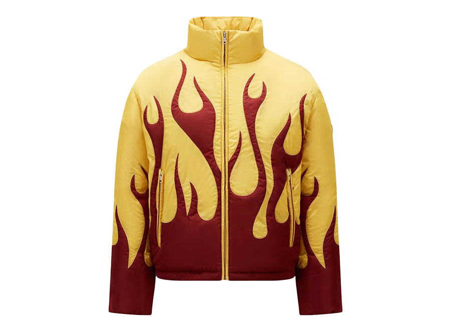 Moncler x Palm Angels Clancy Short Down Jacket Burgundy/Yellow