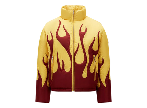 Moncler x Palm Angels Clancy Short Down Jacket Burgundy/Yellow