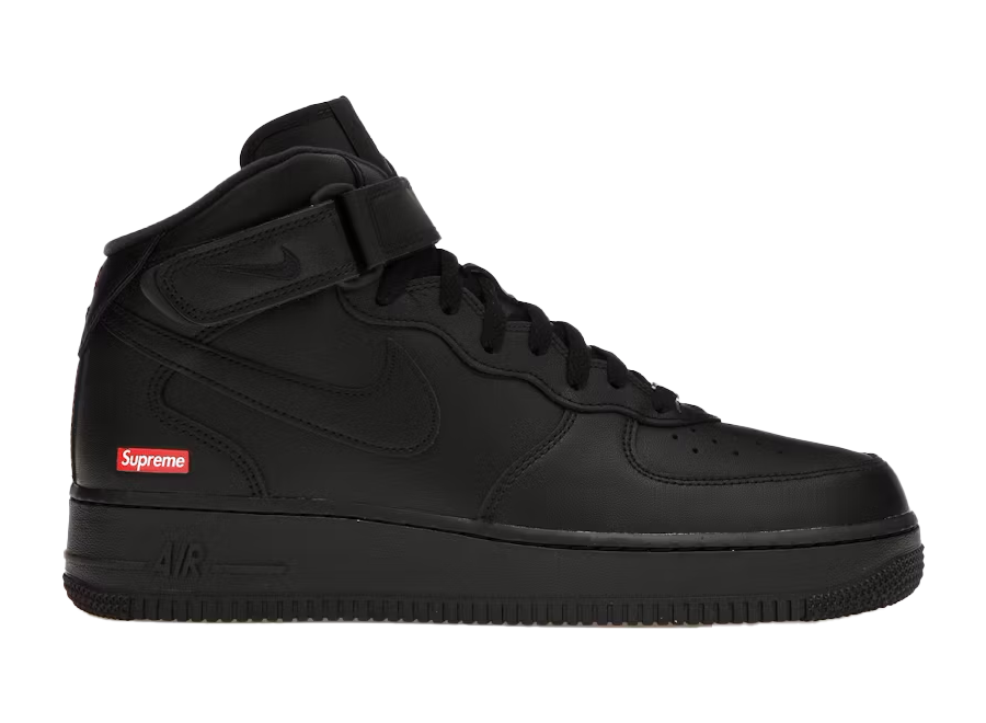 Nike Air Force 1 Mid Supreme Black (Pre-Owned)