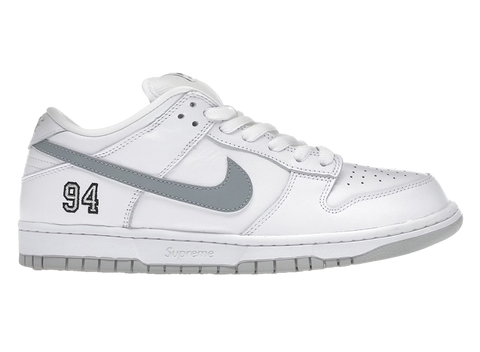 Nike SB Dunk Low Supreme 94 White Metallic Silver (Pre-Owned)