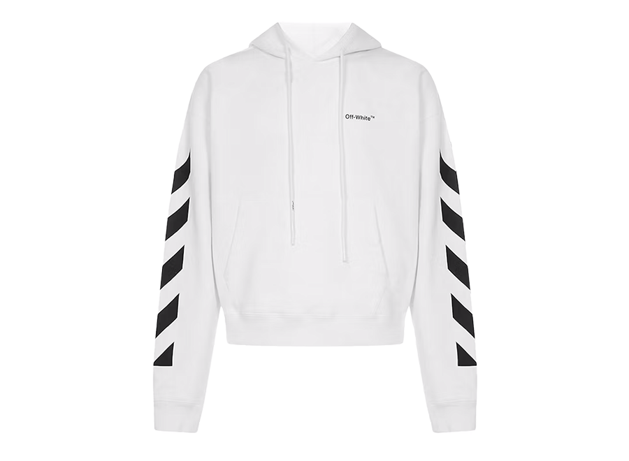 OFF-WHITE Diagonal Helvetica Oversized Hoodie White (Pre-Owned)