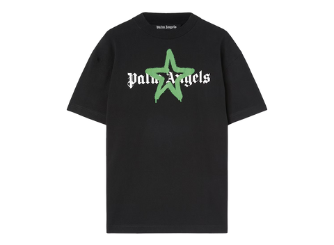 Palm Angels Star Sprayed T-Shirt Black/Green (Pre-Owned)