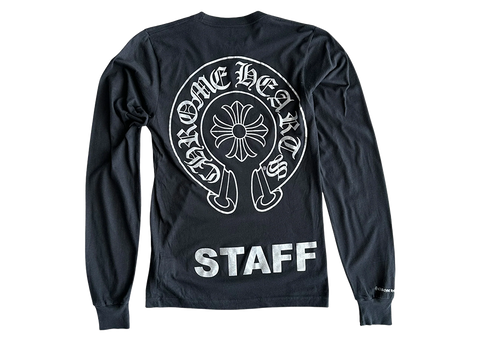 Chrome Hearts Staff Horseshoe Logo Longsleeve T-Shirt Black Silver (Pre-Owned)