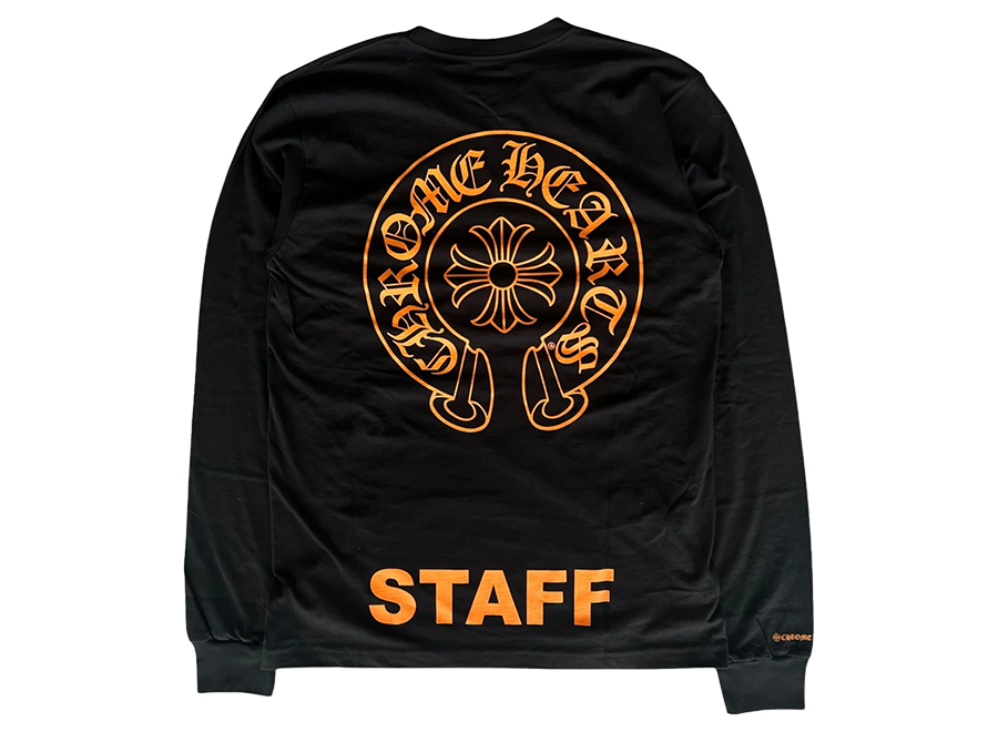 Chrome Hearts Staff Horseshoe Logo Longsleeve T-Shirt Orange (Pre-Owned)