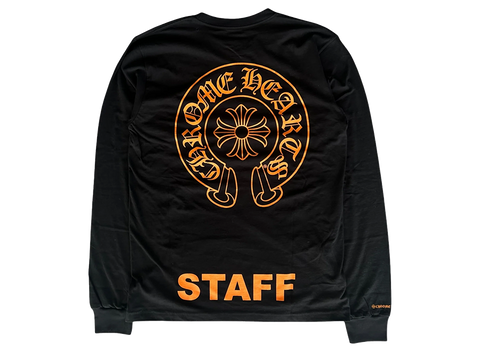 Chrome Hearts Staff Horseshoe Logo Longsleeve T-Shirt Orange (Pre-Owned)