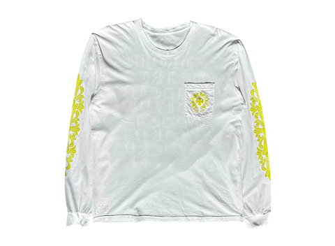 Chrome Hearts White & Yellow Made In Hollywood Longsleeve T-Shirt (Pre-Owned)