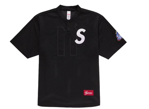 Supreme S Logo Baseball Henley (SS25) Black (Pre-Owned)