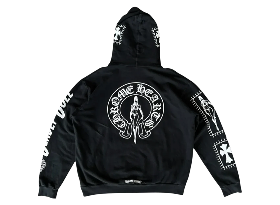 Chrome Hearts Deadly Doll Horseshoe Hoodie Black