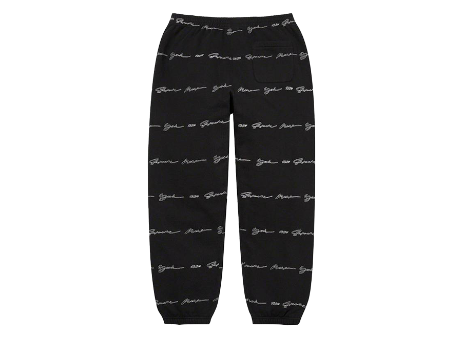 Supreme Script Stripe Sweatpant Black
