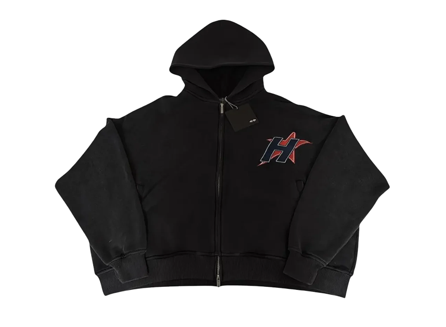 HMDD H-Star Zip Up Hoodie Black