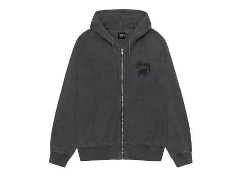 Stussy Rasta Lion Zip Up Pigment Dyed Hoodie (Pre-Owned)