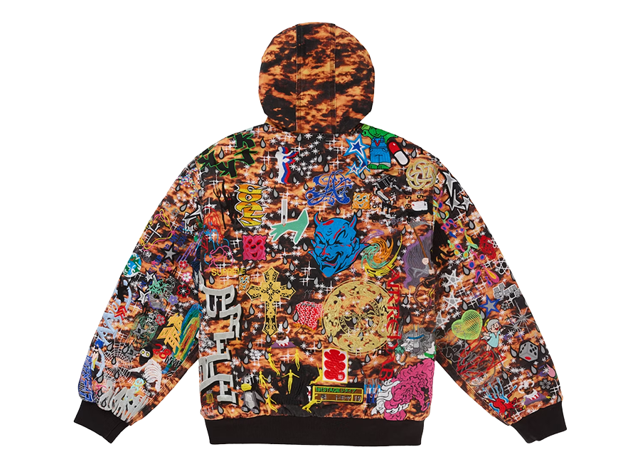 Supreme Aoi Embroidered Hooded Work Jacket Flames