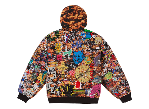 Supreme Aoi Embroidered Hooded Work Jacket Flames