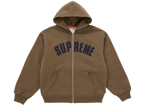 Supreme Arc Thermal Lined Zip Up Hooded Sweatshirt Brown (Pre-Owned)