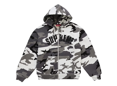 Supreme Arc Thermal Lined Zip Up Hooded Sweatshirt Snow Camo (Pre-Owned)
