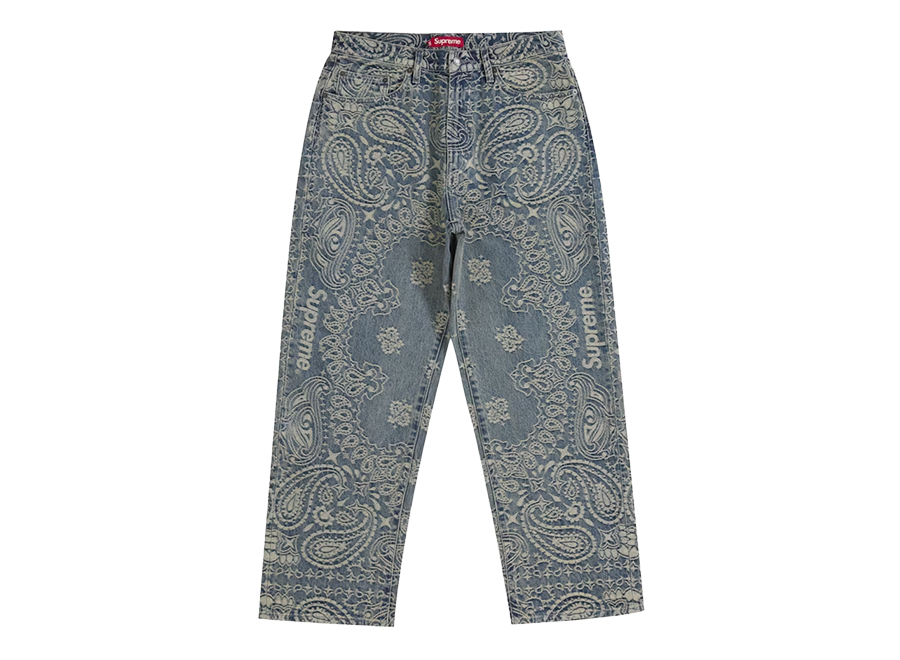 Supreme Bandana Jacquard Baggy Jean Blue (Pre-Owned)