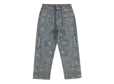 Supreme Bandana Jacquard Baggy Jean Blue (Pre-Owned)