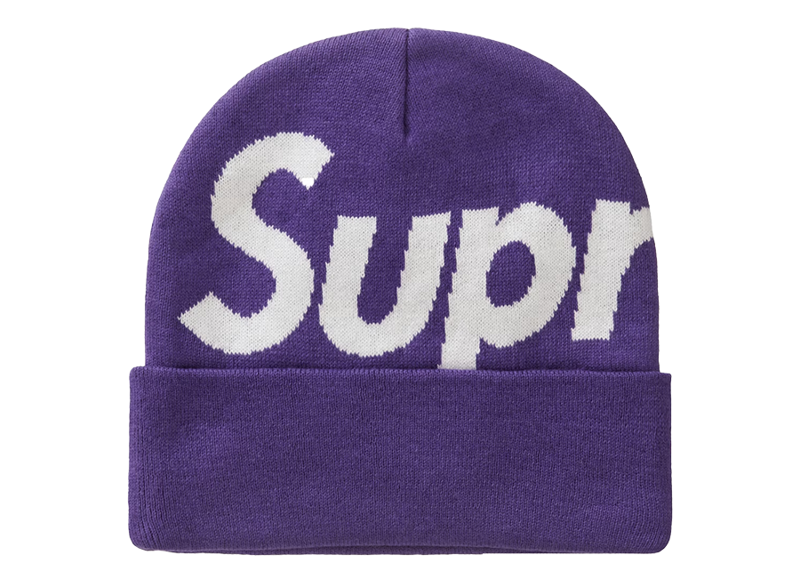 Supreme Big Logo Beanie (FW23) Dark Purple