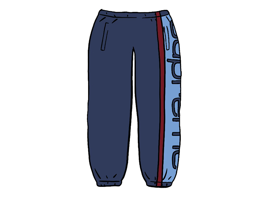 Supreme Big Logo Paneled Sweatpant Navy (Pre-Owned)