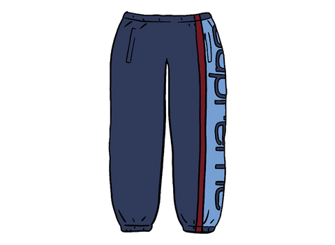 Supreme Big Logo Paneled Sweatpant Navy (Pre-Owned)