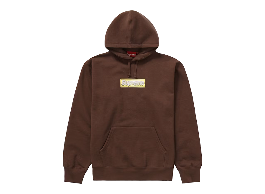 Supreme Bling Box Logo Hooded Sweatshirt Dark Brown (Pre-Owned)